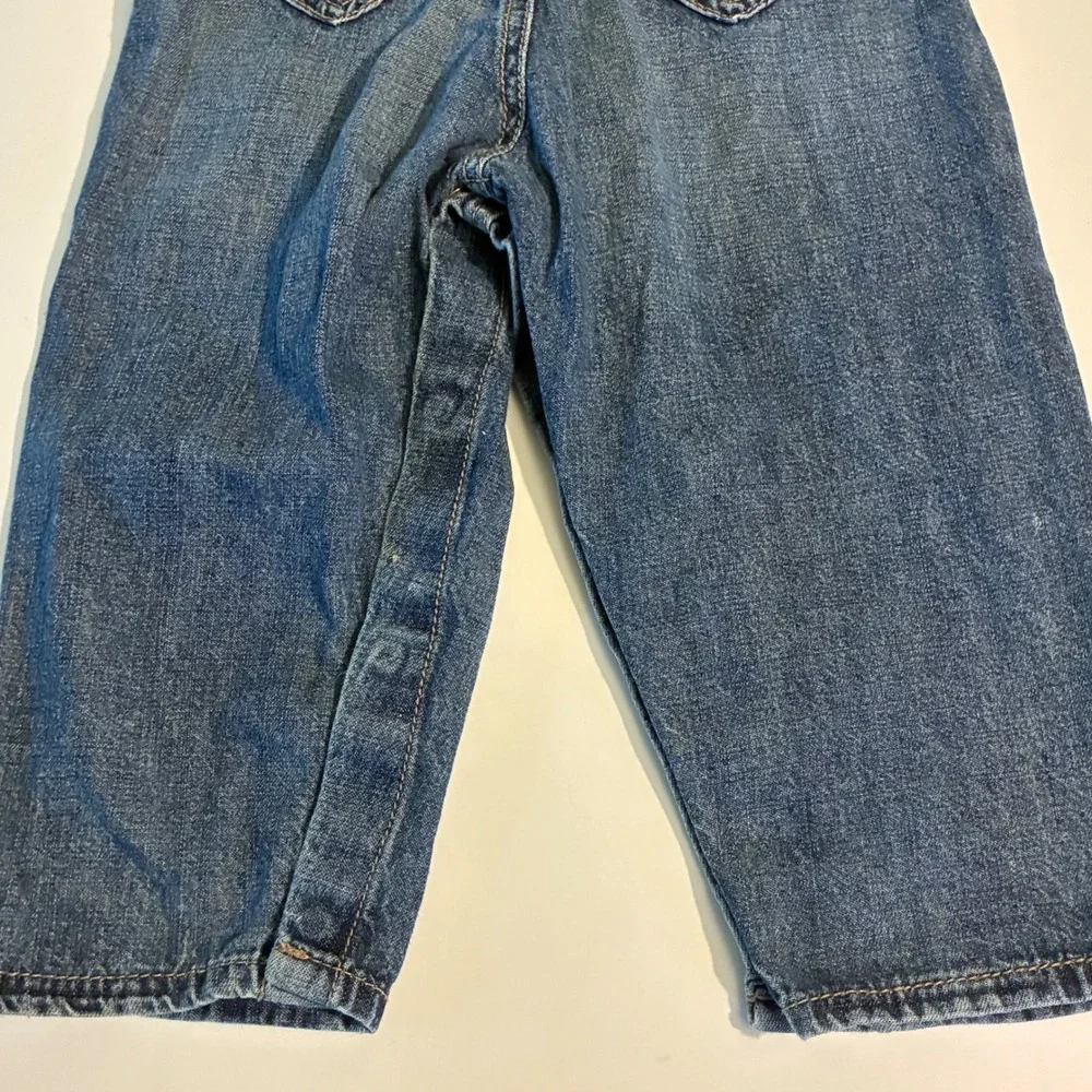 OshKosh Bgosh Girls 24 Months Blue Denim Heart Embroidered Bib Overalls 434A117